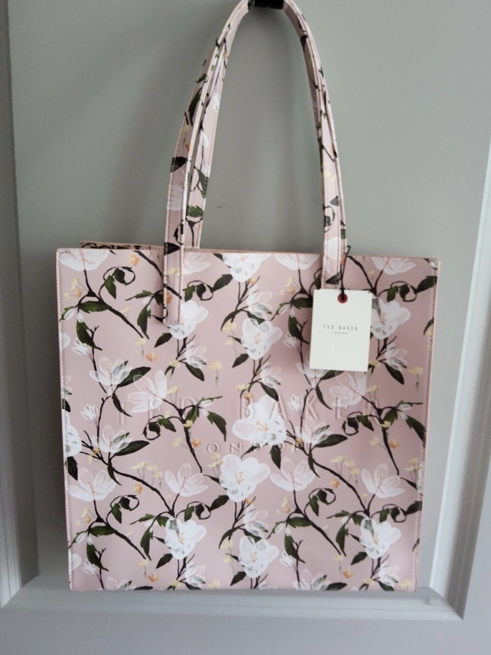 Ted Baker Pink Floral ICON Tote with White Blooms